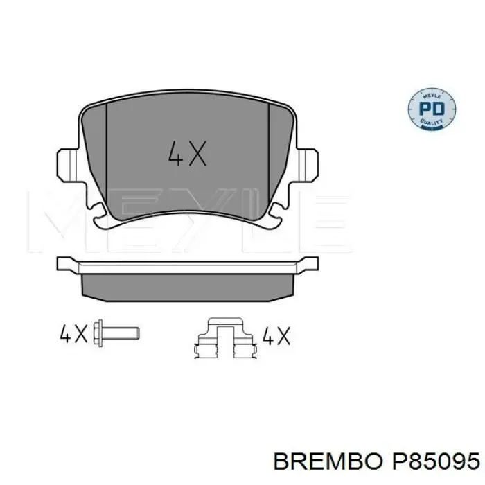 Купить P85095 Brembo Колодки тормозные задние, дисковые