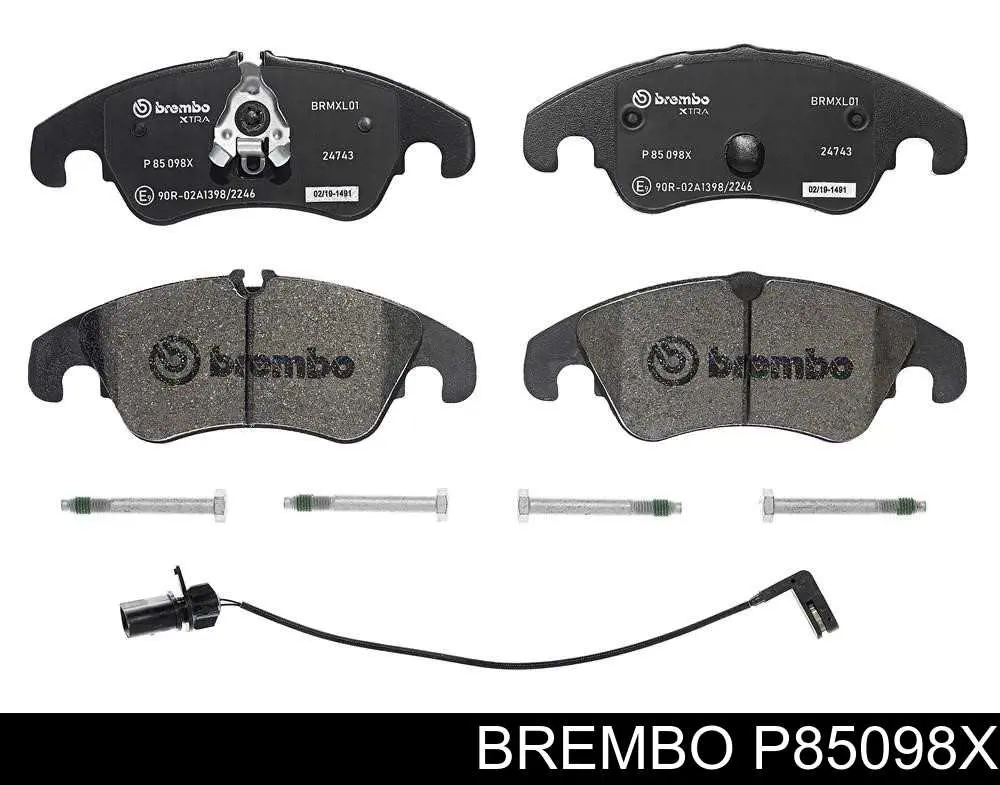 P85098X Brembo sapatas do freio dianteiras de disco