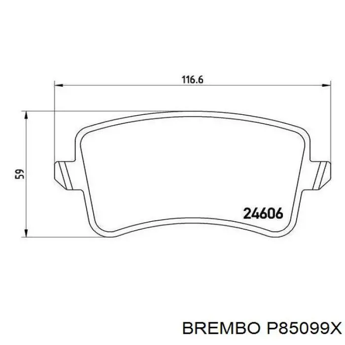 Задние дисковые колодки Brembo P85099X