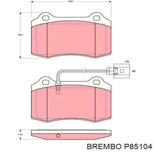 Купить P85104 Brembo Колодки тормозные