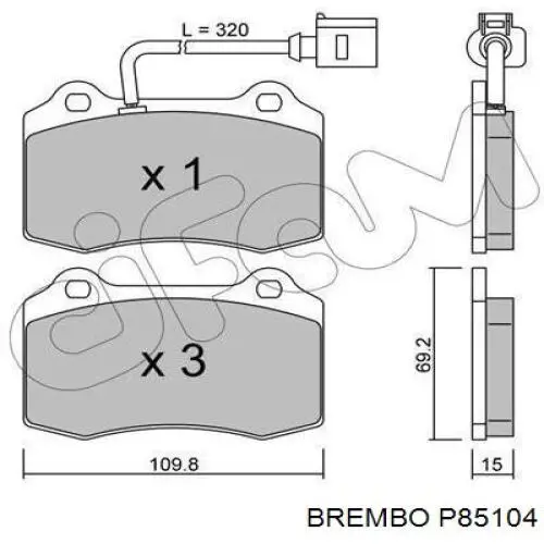 Тормозные колодки Brembo P85104