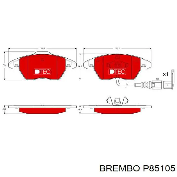 Pastillas de freno delanteras P85105 Brembo