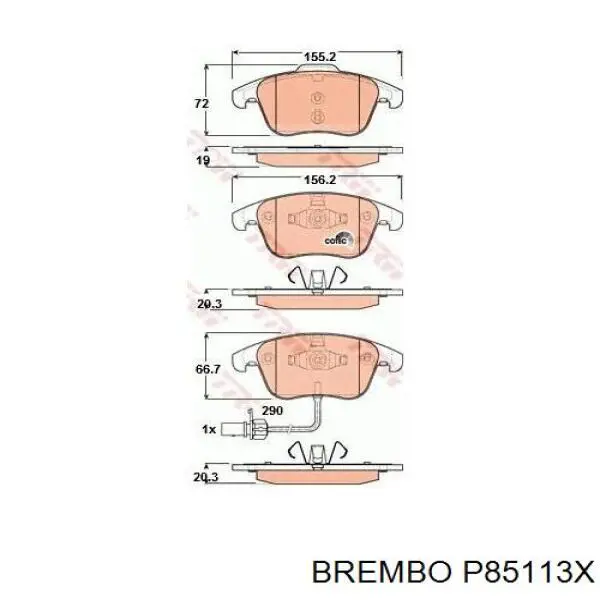 Колодки Brembo P85113X цена, от 53.39 USD