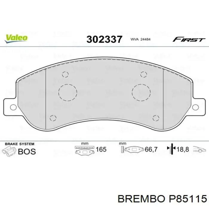 Передние тормозные колодки P85115 Brembo