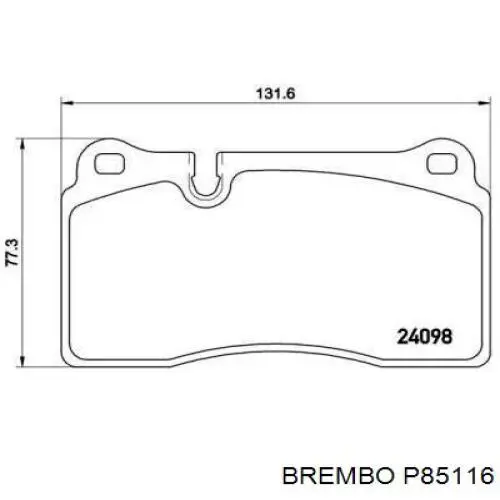 Тормозные колодки Brembo P85116