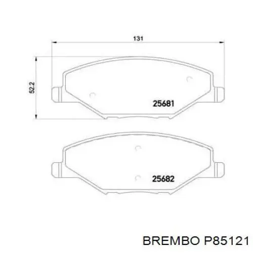 Тормозные колодки Brembo P85121