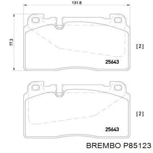 Передние тормозные колодки P85123 Brembo