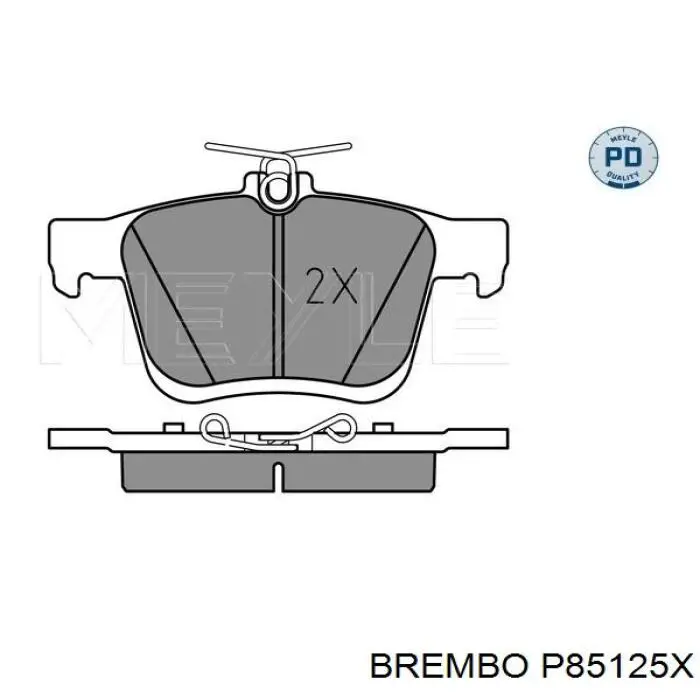 Задние тормозные колодки P85125X Brembo