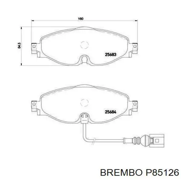 Передние тормозные колодки P85126 Brembo