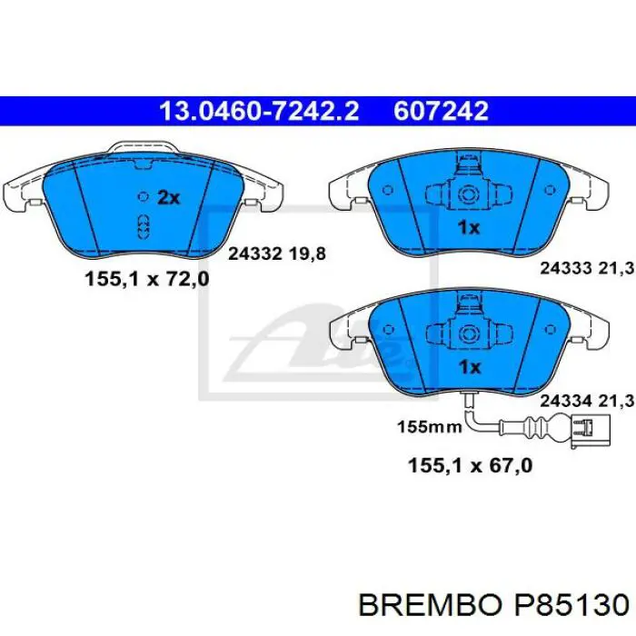Колодки Brembo P85130 цена, от 46.20 USD