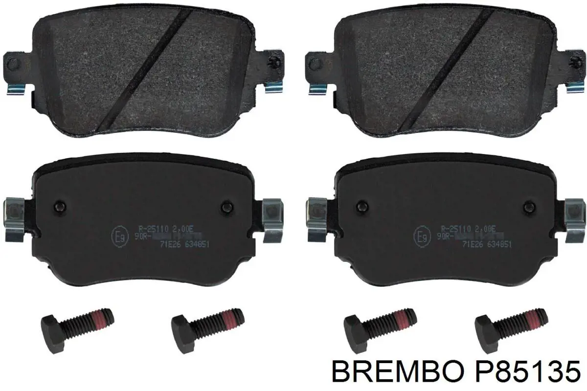 Купить P85135 Brembo Колодки тормозные задние, дисковые