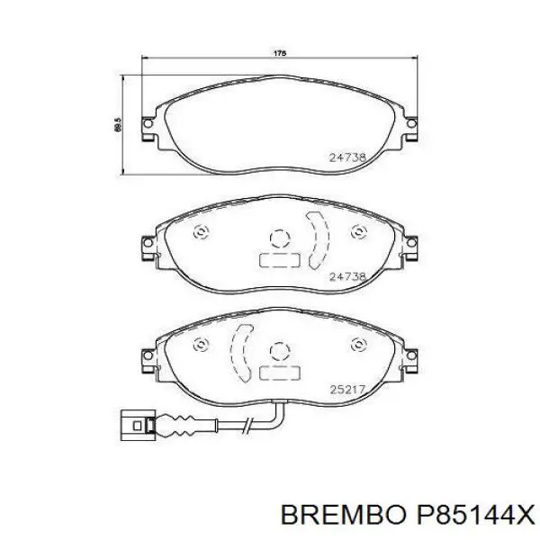 Передние тормозные колодки P85144X Brembo