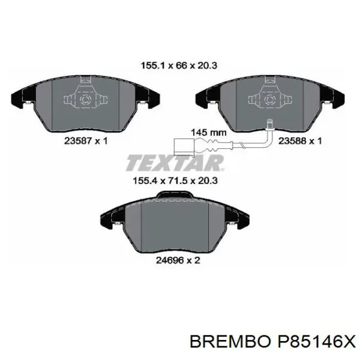 Купить P85146X Brembo Колодки тормозные