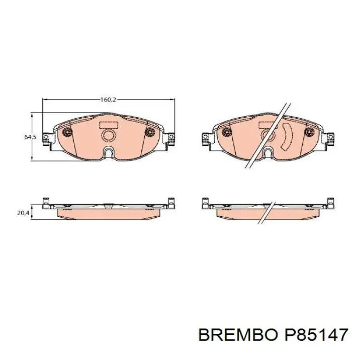 Тормозные колодки Brembo P85147