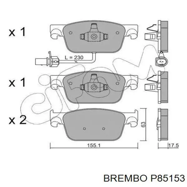 Тормозные колодки Brembo P85153