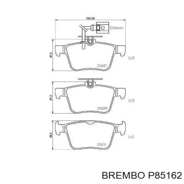 Задние тормозные колодки P85162 Brembo