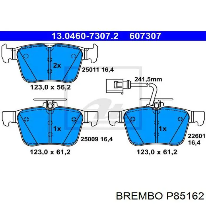 Купить P85162 Brembo Колодки тормозные задние, дисковые