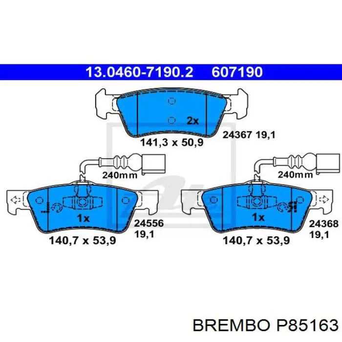 Купить P85163 Brembo Колодки тормозные задние, дисковые