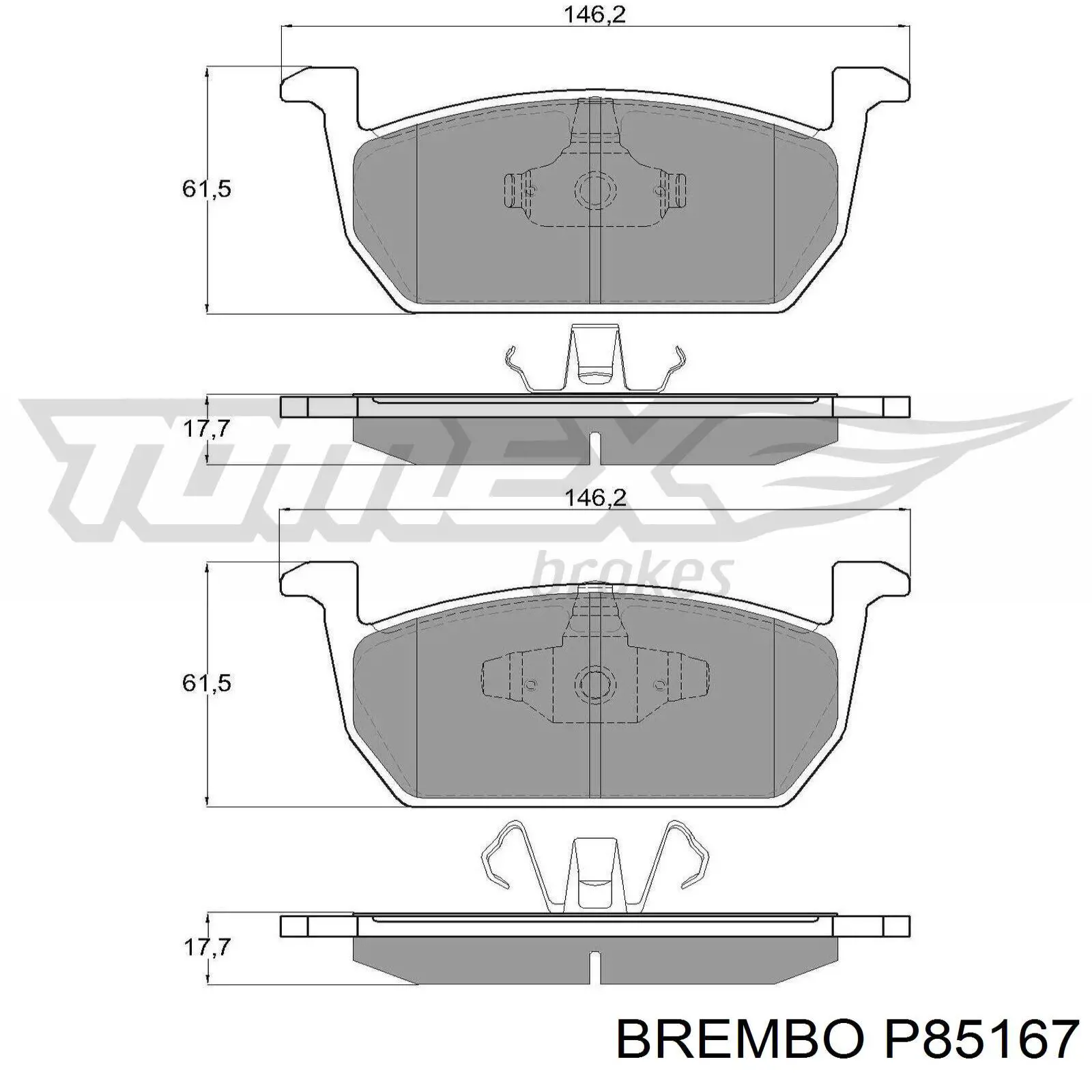 Передние тормозные колодки P85167 Brembo