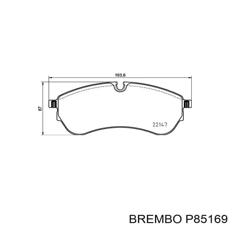 P85169 Brembo sapatas do freio dianteiras de disco