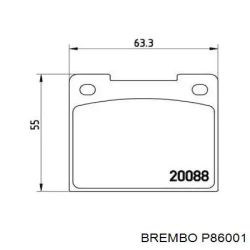 Задние тормозные колодки P86001 Brembo