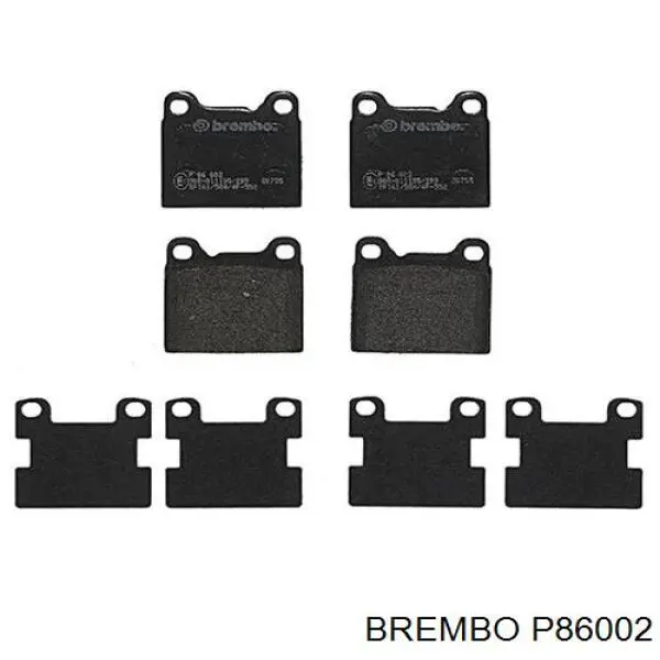 P86002 Brembo колодки тормозные задние дисковые