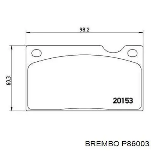 P86003 Brembo передние тормозные колодки