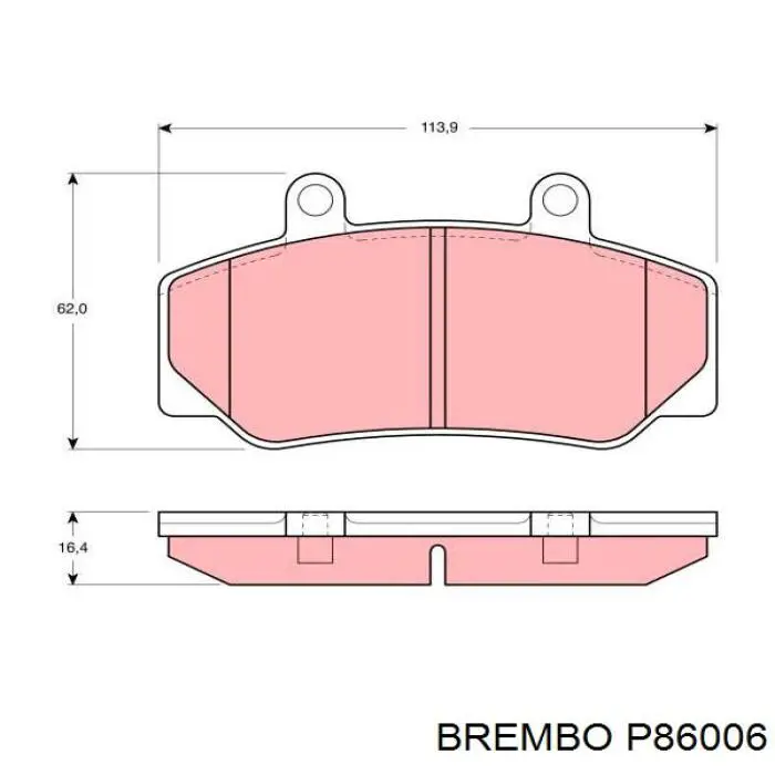 Тормозные колодки Brembo P86006