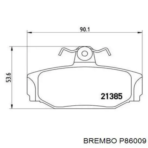 P86009 Brembo колодки тормозные задние дисковые