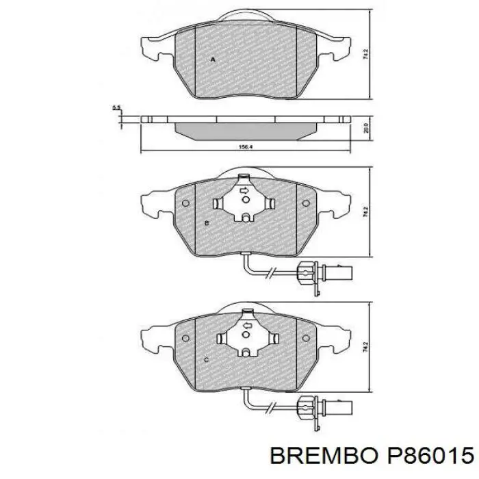 Передние тормозные колодки P86015 Brembo