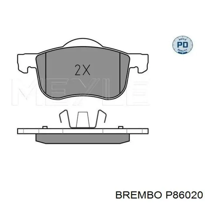 Тормозные колодки Brembo P86020