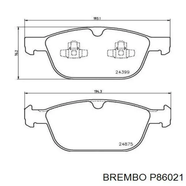 Задние тормозные колодки P86021 Brembo