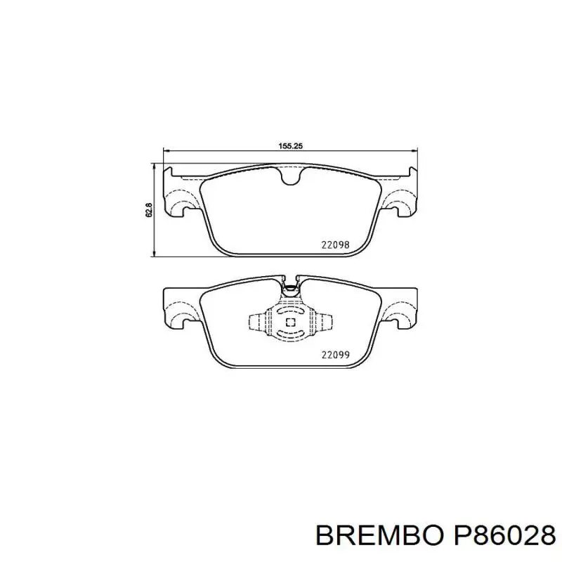 Купить P86028 Brembo Колодки тормозные