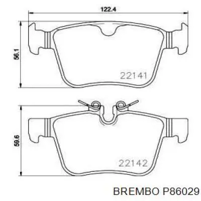 P86029 Brembo Колодки тормозные дисковые комплект