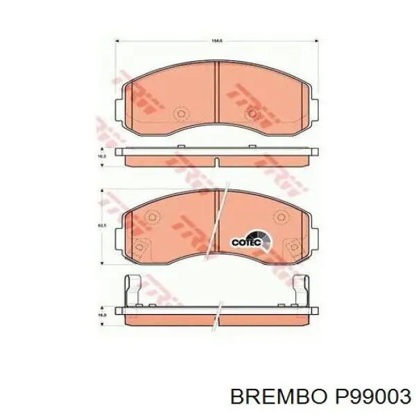 Купить P99003 Brembo Колодки тормозные