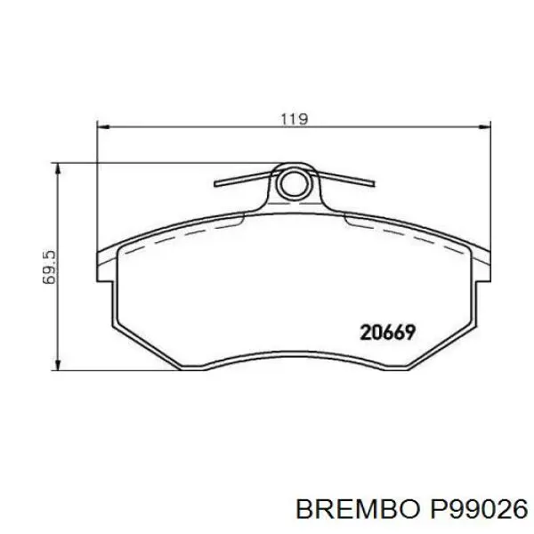 Передние тормозные колодки P99026 Brembo