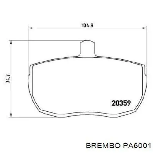 Передние тормозные колодки PA6001 Brembo