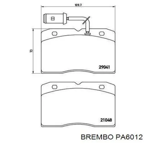 Передние тормозные колодки PA6012 Brembo