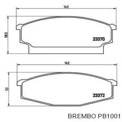 Передние тормозные колодки PB1001 Brembo