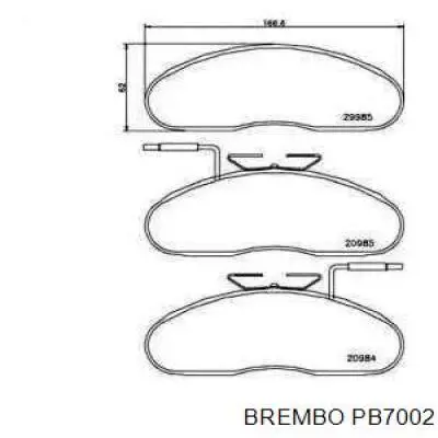 Передние тормозные колодки PB7002 Brembo