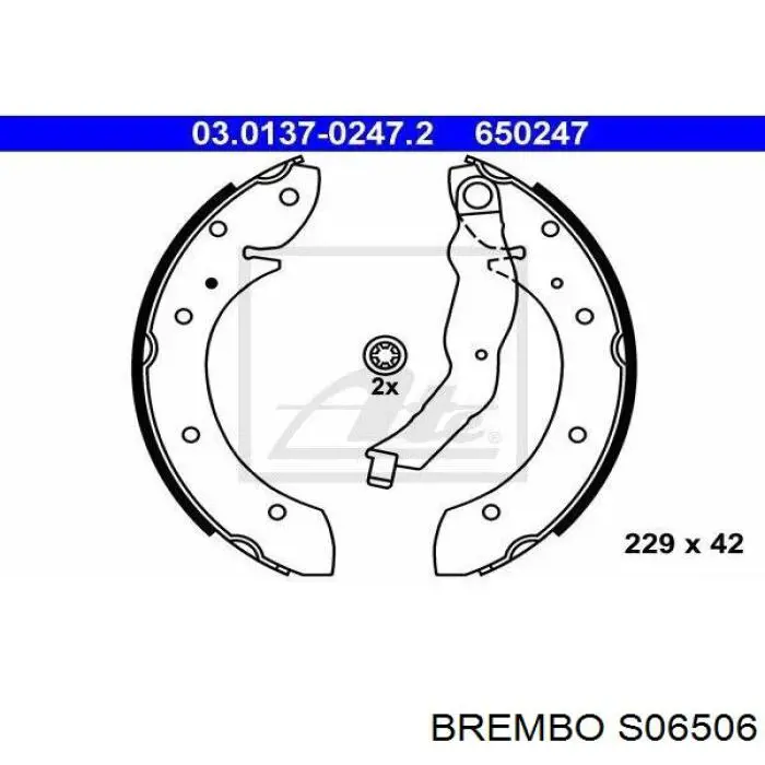 Купить S06506 Brembo Задние барабанные тормозные колодки