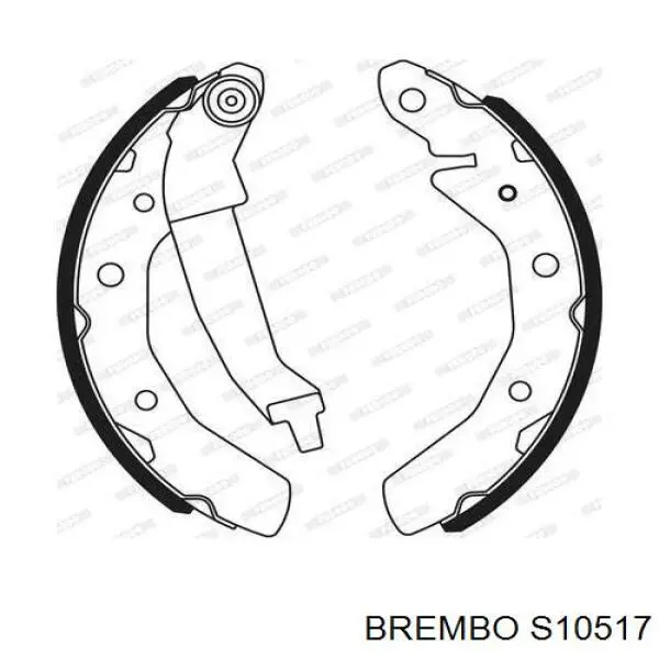 Купить S10517 Brembo Задние барабанные тормозные колодки