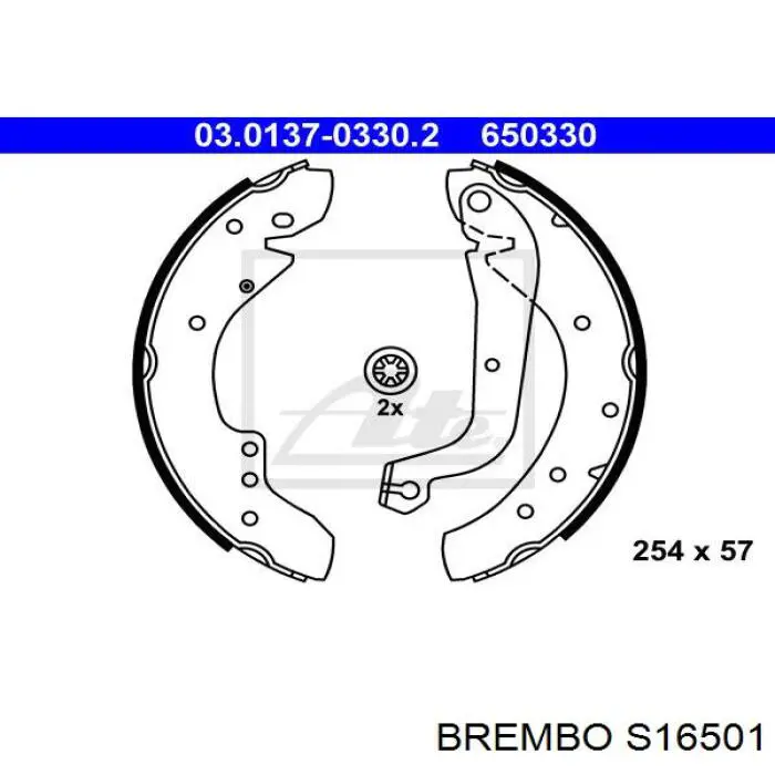 Zapatas de frenos de tambor traseras S16501 Brembo