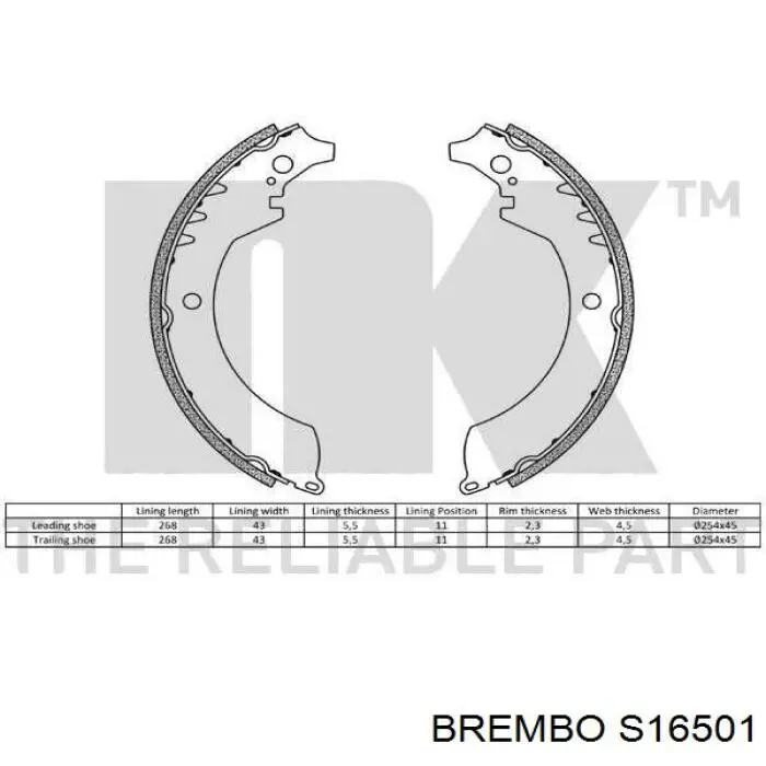 Барабанные колодки Brembo S16501