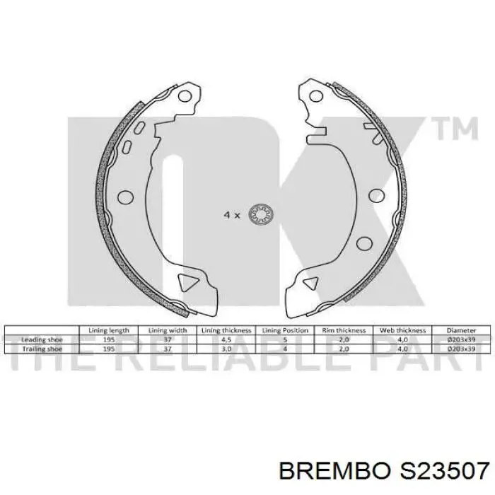 Барабанные колодки Brembo S23507