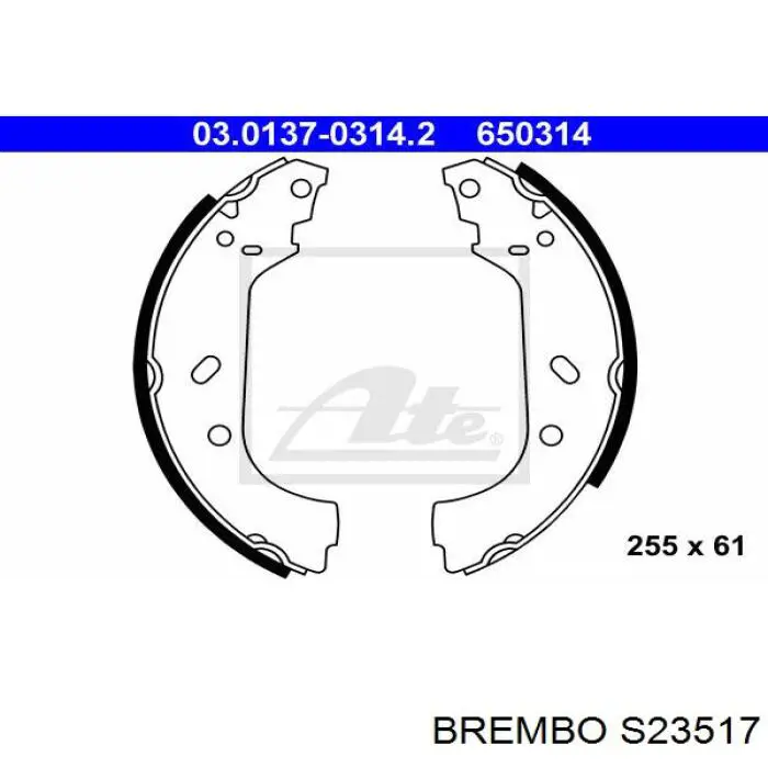 Купить S23517 Brembo Задние барабанные тормозные колодки