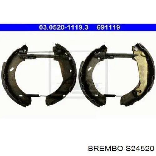 Тормоза рабочие задние ножные и тормозные барабаны Brembo S24520 цена, от 17.62 USD