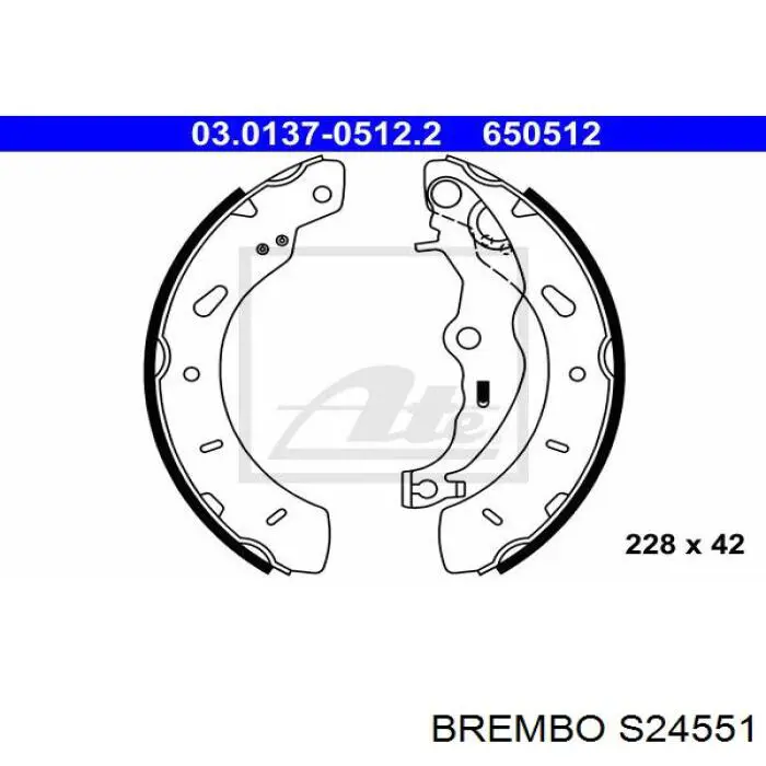 S 24 551 Brembo задние барабанные колодки