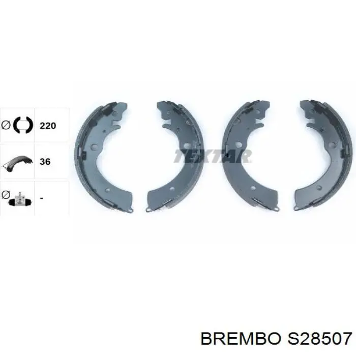 Купить S28507 Brembo Задние барабанные тормозные колодки