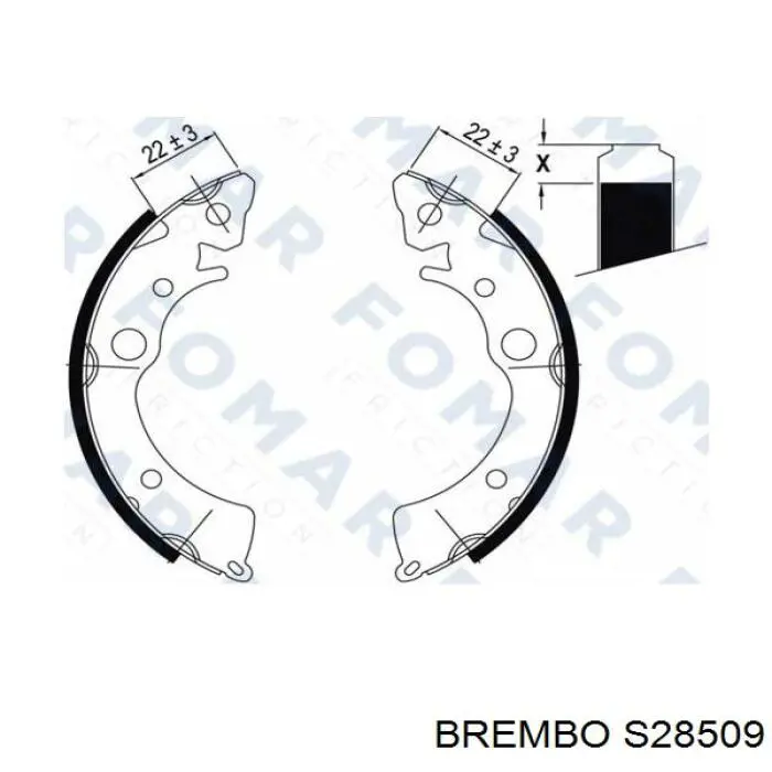 Задние барабанные колодки S28509 Brembo